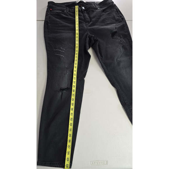 Slink Jeans Women's 20 Black Curvy Distressed Skinny - Picture 10 of 15